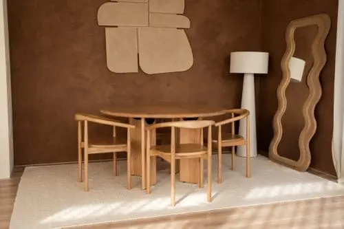 Dining Table Calm | Natural lacquer | round 130cm