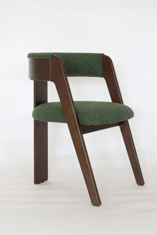 Lviv Dining Chair | Walnut | Green Boucle