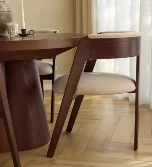 Chaise de salle à manger Lviv | Noyer | Crème