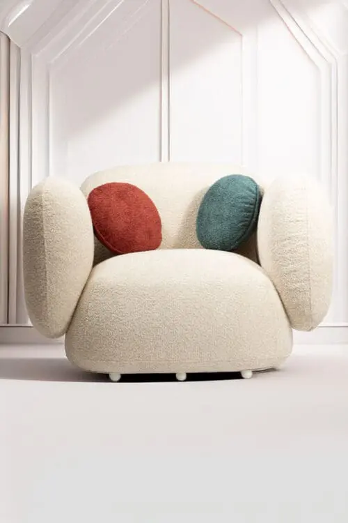Lora Lounge Chair | Cream | Teddy