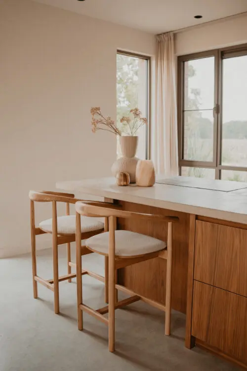 Japandi Barstuhl Calm | Naturell | Bouclé