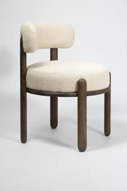 Julia Dining Chair | Dark | Light Boucle