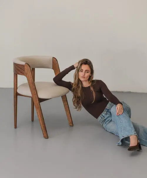 Odessa Dining Chair | Brown | Cream