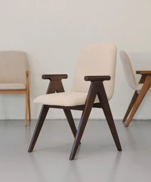 Rosa Dining Chair | Walnut | Boucle