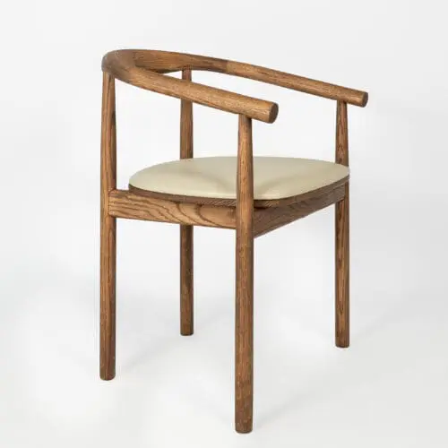 Calm Dining Chair | Bronze | Beige PU Leather