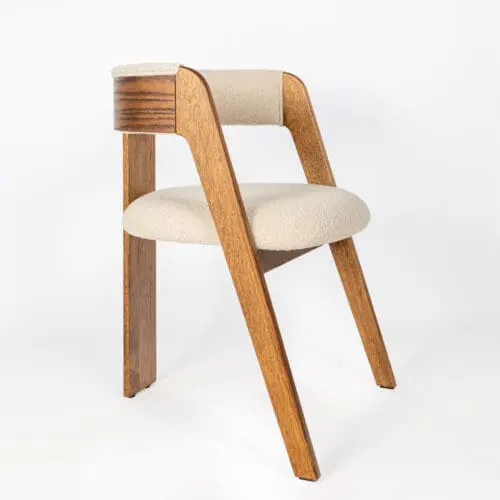 Dining Chair Lviv | Brown | Beige Boucle