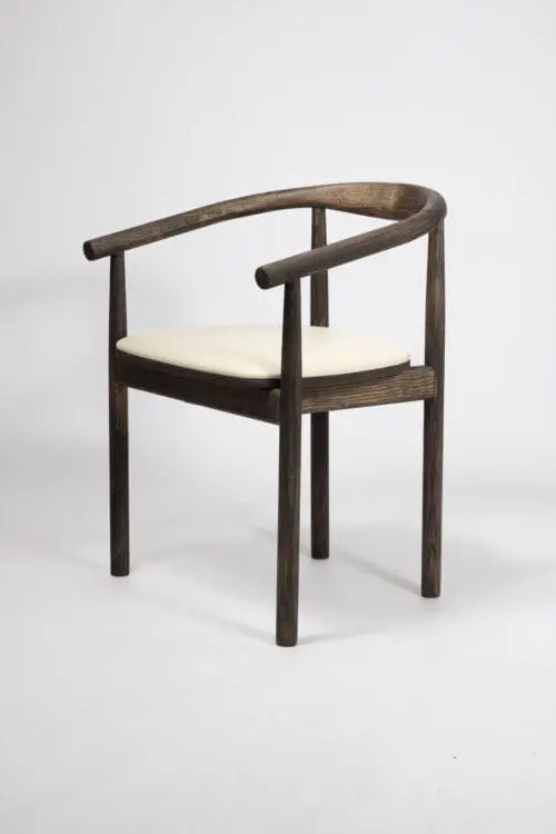 Calm Dining Chair | Dark | Beige PU Leather