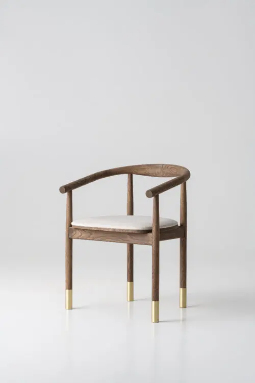 Dining Chair Calm | Bronze | Velvet | Golden Sockets