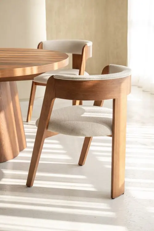 Chaise de salle à manger Japandi Lviv | Honey | Crème