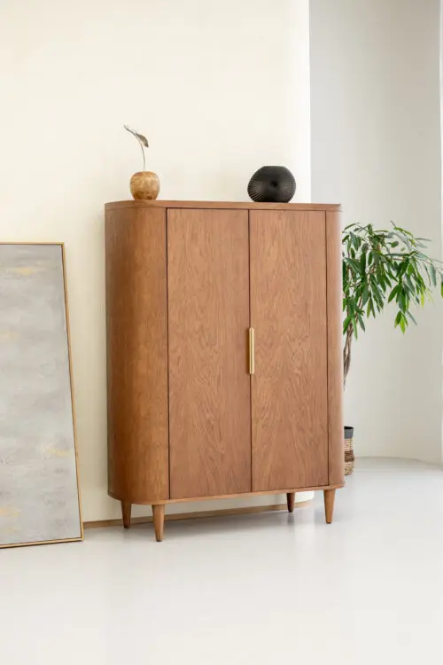 Japandi wandkast Riverton | H160cm | Honey