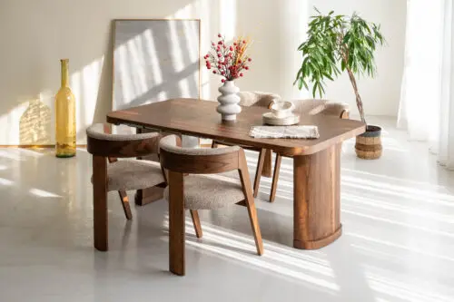 Japandi Eettafel Conso | Bruin | Uitschuifbaar