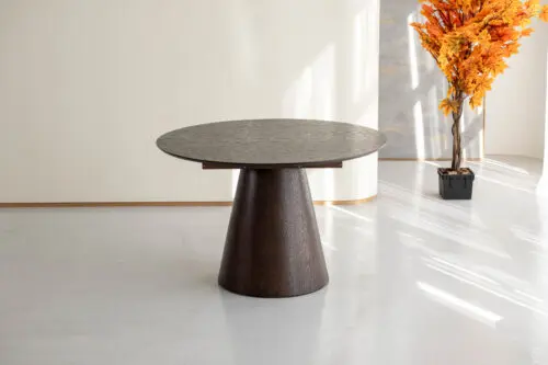 Japandi Eettafel Cova – Rond en uitschuifbaar