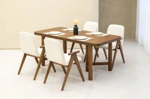 Japandi Eettafel Weston | Bruin | Uitschuifbaar