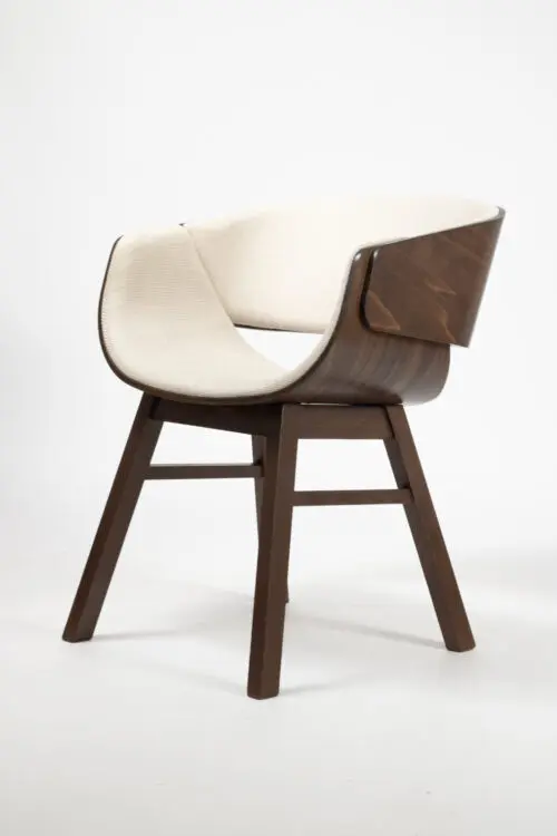 Japandi Dining Chair Qube | Walnut | Cream