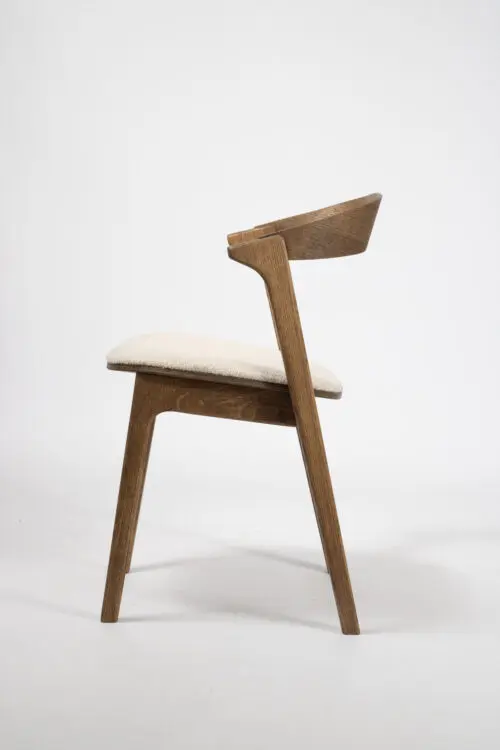 Japandi Dining Chair Mar | Bronze | Beige Bouclé