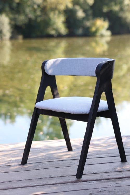 Eetkamerstoel Anna | Zwart | Lichtgrijs