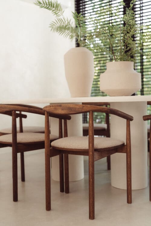 Dining Chair Calm | Bronze | Beige Bouclé