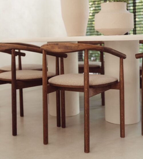 Eetkamerstoel Calm | Brons |  Beige Bouclé