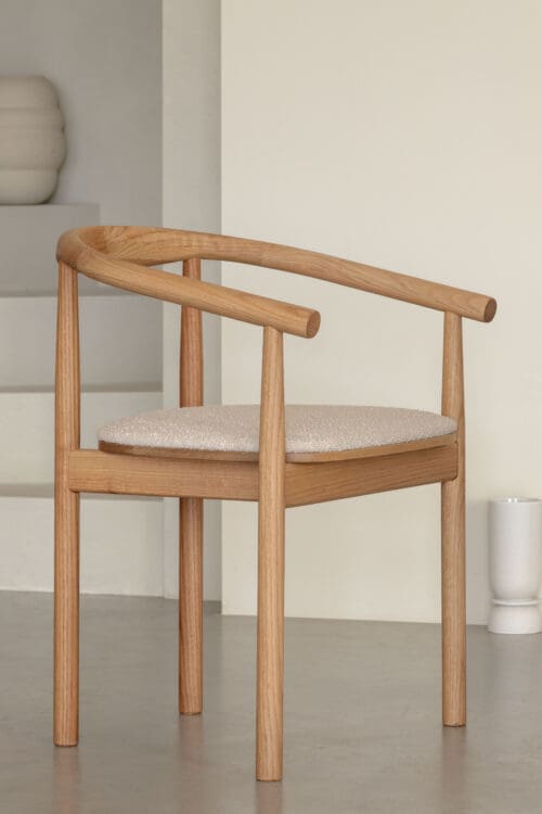 Dining Chair Calm | Natural | Beige Bouclé