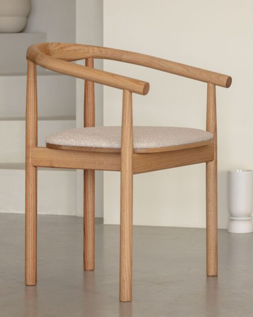 Eetkamerstoel Calm | Natural | Beige Bouclé