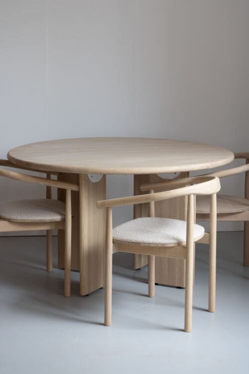 Eetkamertafel Calm | Wit Eiken | rond 130cm