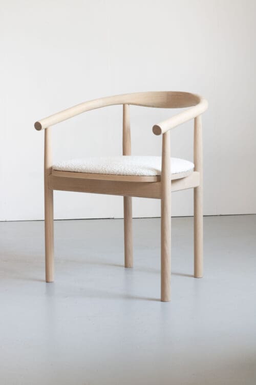 Eetkamerstoel Calm | Wit | Wit Bouclé