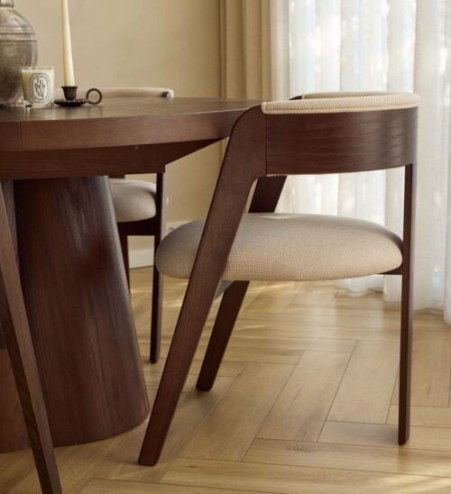 Eetkamerstoel Lviv | Walnoot | Creme