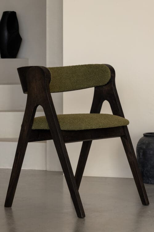 Dining Chair Anna | Dark | Green Boucle