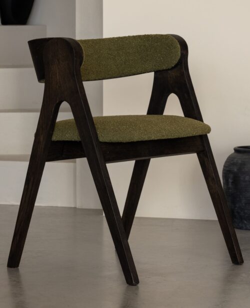 Eetkamerstoel Anna | Dark | Groen Boucle