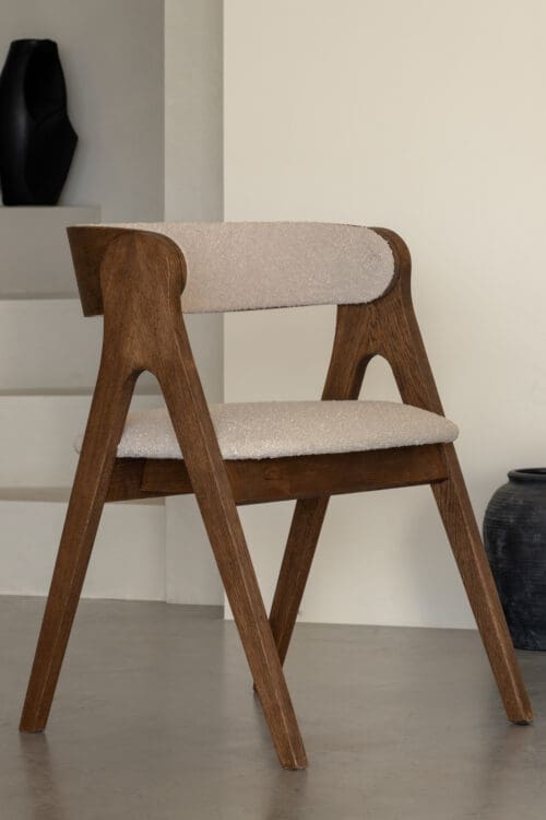 Dining chair Anna | Bronze | Beige Boucle