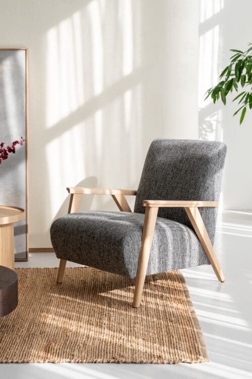 Lounge Chair Dunya | Natural | Gray