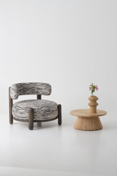 Japandi armchair Julia | Dark | Zebra