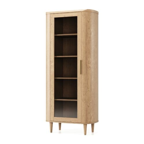 Japandi Vitrine Riverton | Naturell | 1 Glastür
