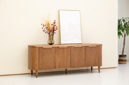 Japandi Sideboard Riverton | 4 Doors | Honey