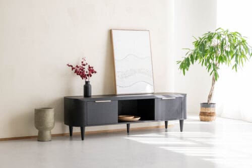 Japandi TV Unit Riverton | 180cm | Ebony