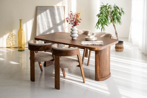 Japandi Dining Table Conso | Brown | Extendable